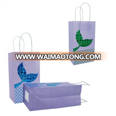 Mermaid Party Supplies Custom Dsign Craft Paper Mermaid Tail Gift Bag